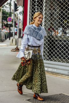 2017 Fashion Outfits, Women Prints, Sofia Sanchez, Street Style Fall Winter, Paris Green, Tommy Ton, Street Dress, October 2, Valentino Women