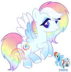 an image of a rainbow pony with wings