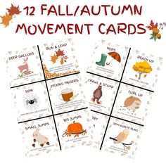 the 12 fall and autumn movement cards