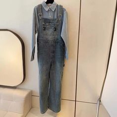 Lasaky - Loose Fit Denim Overalls with Wide-Legged Flared Bottom Loose Fit Denim, Elastic Waist Pants, Denim Overalls, Waist Pants, Olivia Mark, Dressmaking, Backpacking, Types Of Sleeves, Length Sleeve