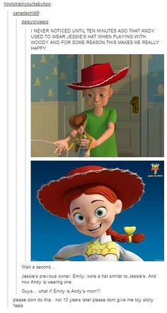 an image of the same character in toy story books as well as text that reads,