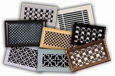 several different types of decorative air vent covers