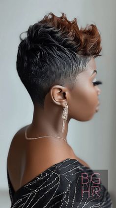 ©2024bghrocks-18 Fantasia Haircut, Mohawk Pixie Cut For Black Women, Relaxed Haircut, Pixie Cuts For Black Women, Black Girls Hair, Timeless Hairstyles, Natural Hair Haircuts, Short Pixie Cuts