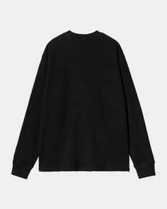 Color: Black / White - The L/S Basics Script T-Shirt is woven from heavyweight cotton waffle jersey in a loose fit. Graphic embroidery appears on the chest. _* 100% Cotton (organic), Loose fit, Long sleeves, Graphic embroidery Graphic Embroidery, Carhartt Wip, Long Sleeve T Shirt, Long Sleeve Tshirt, Loose Fitting, Long Sleeves, Black White, Embroidery, Black And White