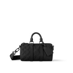 LOUIS VUITTON® - Keepall Bandoulière 25 - Black Louis Vuitton Mens Bag, Mens Bag, Louis Vuitton Keepall, Bag Collection, Louis Vuitton Official, Bag Luxury, City Bag, Monogrammed Leather, Men's Collection