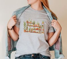 Gift For Plant Lover, Plant Collection, Vintage Shirt, Plant Pot, Plant Lover, Vintage Shirts, Nature Lover