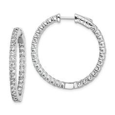 Sterling Silver Hoop Earrings at $ 136.69 only from Jewelryshopping.com Hoop Earrings Style, Vs Diamond, White Gold Earrings, Women Diamond, Sterling Silver Hoop Earrings, Diamond Hoop Earrings, White Earrings, Fine Earrings, Fine Jewelry Gift