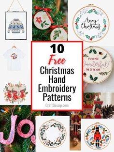 the top ten christmas hand embroidery patterns