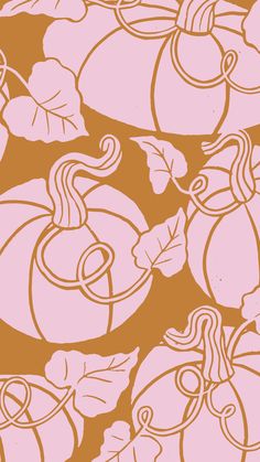 an orange and pink background with pumpkins