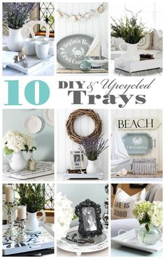 the top ten diy's organized trays in this postcard collage