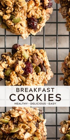 breakfast cookies on a cooling rack with text overlay