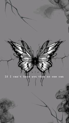 a black and white drawing of a butterfly with the words if i can't hear you true, no one can