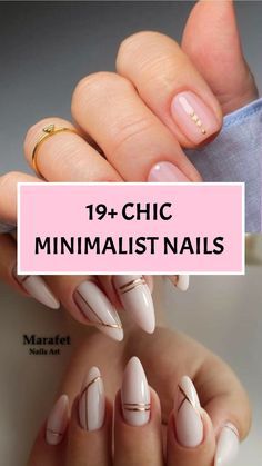 Simple Elegant Nails, Neutral Nail Art Designs, Neutral Nail Art, Sophisticated Nails, Subtle Nail Art, Neutral Nail Designs, Line Nail Art, Geometric Nail Art