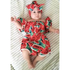 Nothing says Summer like a bunch of watermelons! This cute onesie comes with a matching headband and is just perfect for hot and happy summer days. Green Bubble Romper For Summer Playwear, Sweet Cotton Onesie For Summer, Sweet Summer Cotton Onesie, Playful Bubble Romper For Spring Vacation, Green Summer Bubble Romper For Beach, Green Bubble Romper For Summer Beach, Green Bubble Romper For Beach In Summer, Playful Bubble Romper For Vacation In Spring, Cute Green Bubble Romper For Beach