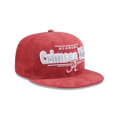 the crimson hat is shown in red and white