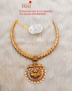 30 Gms Gold Jewellery, 30gms Gold Necklace Designs, Kanti Necklace, Nakshi Necklace, Beaded Wedding Jewelry, Simple Necklace Designs, Kids Gold Jewelry, Temple Jewellery Earrings