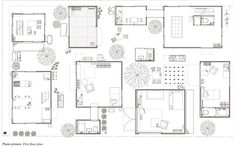 a drawing of a floor plan for a house