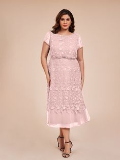 Dusty_Rose Elegant Short Sleeve Bridesmaid Midi Dress, Spring Evening Short Sleeve Mother Of The Bride Dress, Feminine Short Sleeve Midi Dress For Wedding, Spring Mother Of The Bride Dress With Short Sleeves, Pink Midi Dress With Short Sleeves For Bridesmaid, Pink Short Sleeve Midi Bridesmaid Dress, Pink Short Sleeve Midi Dress For Bridesmaids, Feminine Short Sleeve Midi Wedding Dress, Pink Short Sleeve Mother Of The Bride Dress