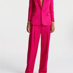 Gorgeous Fuschia A.L.C Satin Pant Suit. Never Worn With Tags In Still. Easy To Wear Together Or As Separates. Can Easily Be Dressed Up Or Down. Satin Pant Suit, Satin Pant, Satin Pants, Pant Suit, Pant Jumpsuit, Size 2, Pants For Women, Dress Up, Satin