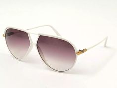 NEW VINTAGE YVES SAINT LAURENT 8129 WHITE AVIATOR 80' YSL SUNGLASSES FRANCE | eBay White Aviator Sunglasses For Summer, White Aviator Sunglasses With Uv Protection, Modern White Aviator Sunglasses, Elegant White Aviator Sunglasses With Tinted Lenses, Modern White Aviator Sunglasses For Summer, White Aviator Sunglasses With Tinted Lenses, Classic White Aviator Sunglasses With Gradient Lenses, White Aviator Sunglasses, Ysl Sunglasses