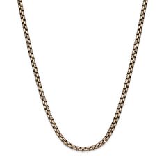 Complete your look with this LYNX Men's Stainless Steel Round Box Chain Necklace. Click on this JEWELRY & WATCHES GUIDE to learn about fit, styles, materials and more! Complete your look with this LYNX Men's Stainless Steel Round Box Chain Necklace. Click on this JEWELRY & WATCHES GUIDE to learn about fit, styles, materials and more! FEATURES Chain length: 22 in. Chain type: box Chain width: 4 mm Totale weight: 34 g Closure: magnetic Nickel safe Metal: stainless steel Plating: ion plated Finish: polished Packaging: boxed Imported Size: 22". Color: Gold Tone. Gender: male. Age Group: adult. Box Chain Necklace, Round Box, Necklace Size, Lynx, Box Chain, Chain Lengths, Chain Length, Chains Necklace, Jewelry Watches