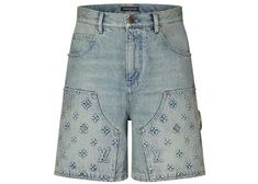 Buy and sell StockX Verified Louis Vuitton streetwear on StockX including the Louis Vuitton Denim Carpenter Shorts Blue Men's and thousands of other streetwear clothing and accessories. Luxury Gucci Denim Bottoms, Cheap Denim Blue Bottoms With Letter Print, Louis Vuitton Jeans, Louis Vuitton Denim, Denim Street Style, Carpenter Shorts, Summer Wardrobe Essentials, Winter 23, Men Streetwear