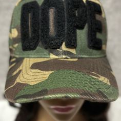 Dope Structured Camouflage Trucker Hat With Velcro Closure Casual Camouflage Hat With Flat Brim, Casual Camouflage Flat Brim Hat, Casual Camouflage Snapback Hat With Flat Brim, Casual Flat Brim Camouflage Hat, Casual Camouflage Trucker Hat With Flat Brim, Camouflage, Trucker Hat, Womens Sizes, Women Accessories