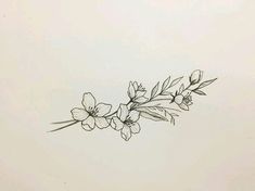 a black and white drawing of some flowers