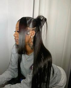 Black Hair Updo Hairstyles, Weave Ponytail Hairstyles, Sleek Ponytail Hairstyles, Quick Weave Hairstyles, Pretty Braided Hairstyles