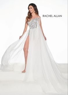 This Rachel Allan bodysuit would make a great addition to a Miss contestant's fun fashion wardobe! Click the link to shop! White Pageant Gown, Suits Rachel, Size 10 Body, Embellished Bodysuit, Couture Candy, Perfect Prom Dress, Prom Dress Shopping