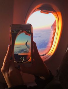 a person taking a selfie with an airplane in the background and text that reads flying tips