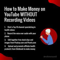 a poster with the words how to make money on youtube without recording videos? and an image of a man holding a microphone