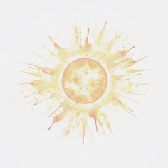 an orange and yellow sun on a white background