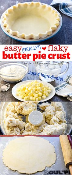 the process for making butter pie crust is shown