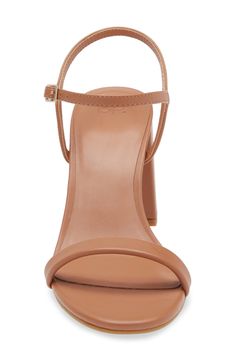 Slender straps stylishly secure your foot in this party-ready sandal lofted by a sturdy and comfortable block heel. Synthetic upper and lining/rubber sole Imported Nude Strappy Heels Outfit, Strappy Heels Outfit, Nude Strappy Heels, Heels Outfits, Nude Heels, Sandal Women, Cashew, Strappy Heels, The Struts