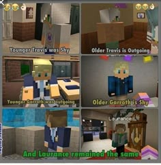 an image of the inside of a minecraft house with text that reads, younger travis was shy older gazroh is shy