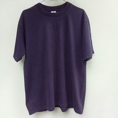 Blank Tee Pro Club  Pit to pit: 22 Inches Length: 27Inches 90s Style Relaxed Fit Crew Neck T-shirt, 90s Style Purple Short Sleeve Tops, Purple Short Sleeve 90s Tops, 90s Style Cotton T-shirt With Crew Neck, 90s Style Cotton Crew Neck T-shirt, 90s Style Purple Short Sleeve T-shirt, Purple Short Sleeve 90s T-shirt, 90s Style Pre-shrunk Crew Neck Shirt, Pro Club