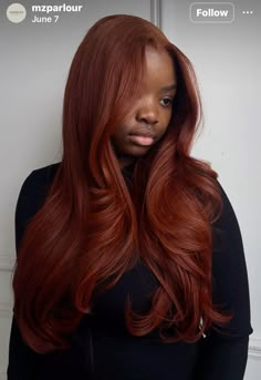 Dark Red Copper Hair Color, Copper Hair Dark Skin, Black Woman Ginger Hair, Auburn Hair Black Women, Dark Ginger Hair Black Women, Copper Hair On Black Women, Red Ginger Hair, Avengers Dr, Dark Ginger Hair