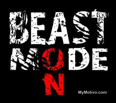 the words beast moden written in red and white on a black background with an image of