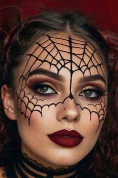 #halloween #halloweenmakeupideas #halloweenmakeuplook #halloweenmakep #makeup #makeupoftheday #makeuplover #makeupaddict #makeuptransformation #spiderwebs Simple Face Makeup For Halloween, Spider Makeup Halloween, Halloween Glam Makeup, Spider Web Makeup, 2024 Makeup, Maquillage Halloween Simple, Beautiful Halloween Makeup, Spider Makeup, Halloween Makeup Witch