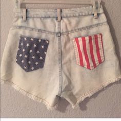 New With Tags Super Hot High Waisted Vintage Jean Shorts. American Flag Print On Back Pockets. Small. Cute For A Day Out Or Perfect For A Country Concert With Boots! Perfect For 4th Of July!! Trendy High-waist Bottoms For 4th Of July, Trendy High Waist Bottoms For 4th Of July, Casual High-waist Bottoms With American Flag Print, Casual High Waist Bottoms With American Flag Print, High Waist Bottoms With American Flag Print For Spring, Spring High Waist Bottoms With American Flag Print, Trendy American Flag Print Summer Bottoms, Fitted Summer Bottoms With Flag Print, Summer Cotton Bottoms With Flag Print