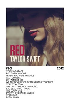 the red taylor swift tour poster is shown in black and white, with text on it