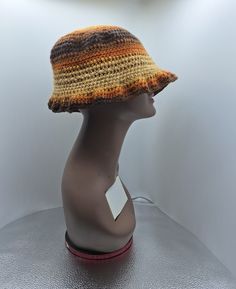 What a  beautiful multi-color brown bucket hat and light weight Multicolor Bucket Hat For Fall, Retro Brown Hats, One Size Fits Most, Retro Brown Hat, One Size Fits Most, Retro Brown Hats One Size Fits Most, Vintage Brown Handmade Sun Hat, Vintage Handmade Brown Sun Hat, Trendy Brown Bucket Hat For Beach, Handmade Vintage Brown Sun Hat, Brown Sun Hat For Fall, One Size Fits Most