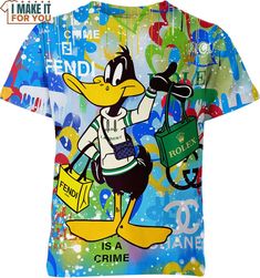 Daffy Duck Fendi Gucci Role Shirt Check more at https://imakeitforyou.com/product/daffy-duck-fendi-gucci-role-shirt/ Daffy Duck, Black Panther Marvel, Anime Gifts