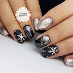 Apply Nail Polish, Winter Manicure, Snowflake Nails, Acrylic Coffin, Nails Gel, Nails Short