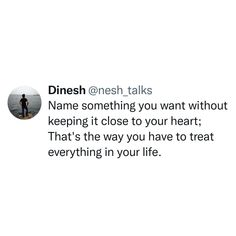 a person standing in front of a white background with the words dinesh @ nesh talks name something you want without keeping it close to your heart