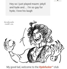 an image of a cartoon character that is talking to someone on her cell phone and the caption reads, hey so i just played mazm jekyll and hyde and