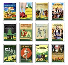 the wizard's poster collection is displayed in front of a white background with many different pictures