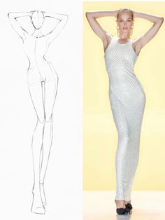 a drawing of a woman's body is shown next to an image of a female figure