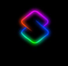 a neon colored square on a black background with the letter b in it's center